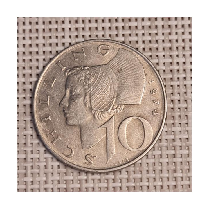 Austria 10 Schilling 1974 KM-2918 VF
