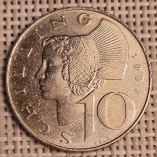 Austria 10 Schilling 1997 KM-2918 VF