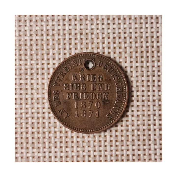 Baden 1 Kreuzer 1871 "Victory Karlsruhe" KM-255 VF