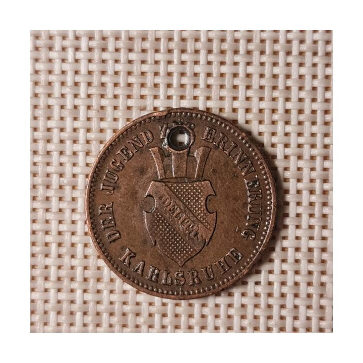 Baden 1 Kreuzer 1871 "Victory Karlsruhe" KM-255 VF