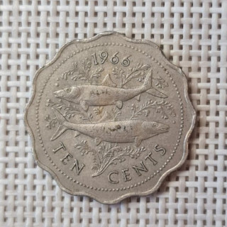 Bahamas 10 Cents 1966 KM-4 VF