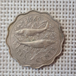 Bahamas 10 Cents 1969 KM-4 VF