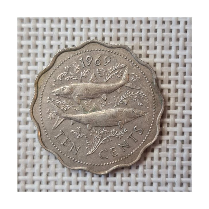 Bahamas 10 Cents 1969 KM-4 VF