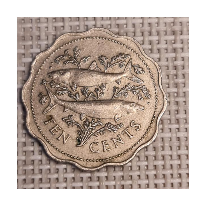 Bahamas 10 Cents 1975 KM-61 VF