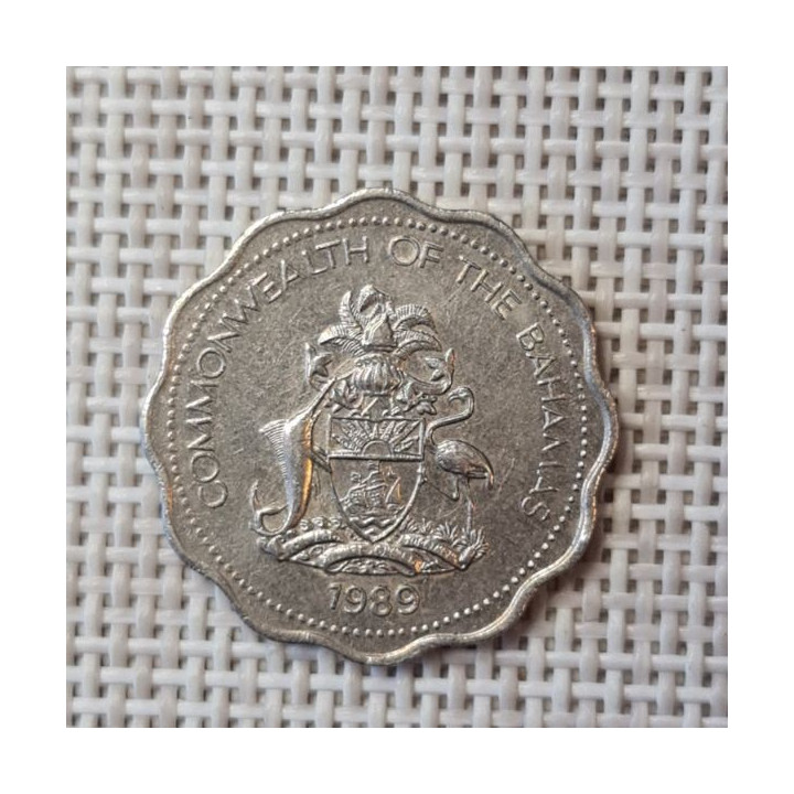 Bahamas 10 Cents 1989 KM-61 VF