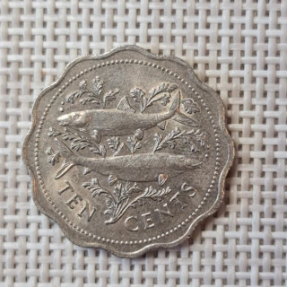 Bahamas 10 Cents 1989 KM-61 VF