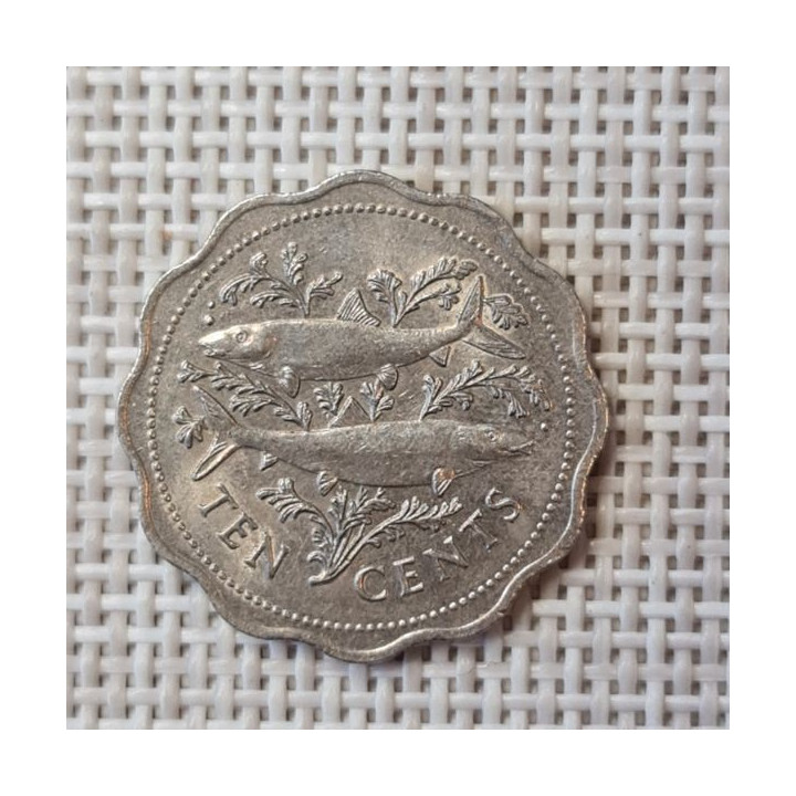 Bahamas 10 Cents 1989 KM-61 VF