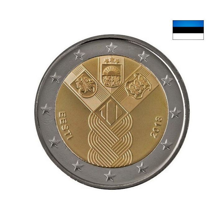 Estonia 2 Euro 2018 "Baltic States" BU (Coin Card)
