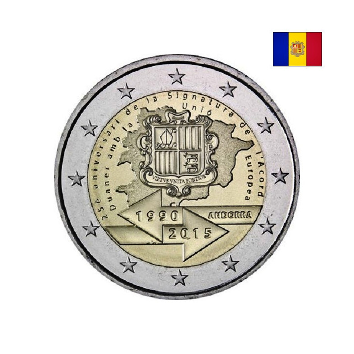 Andorra 2 Euro 2015 "Agreement with EU" BU (Coin Card)