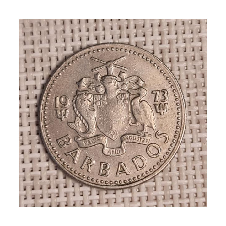 Barbados 25 Cents 1973 KM-13 VF