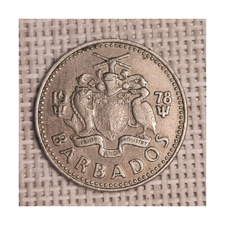 Barbados 25 Cents 1978 KM-13 VF