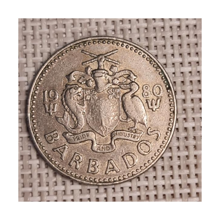 Barbados 25 Cents 1980 KM-13 VF