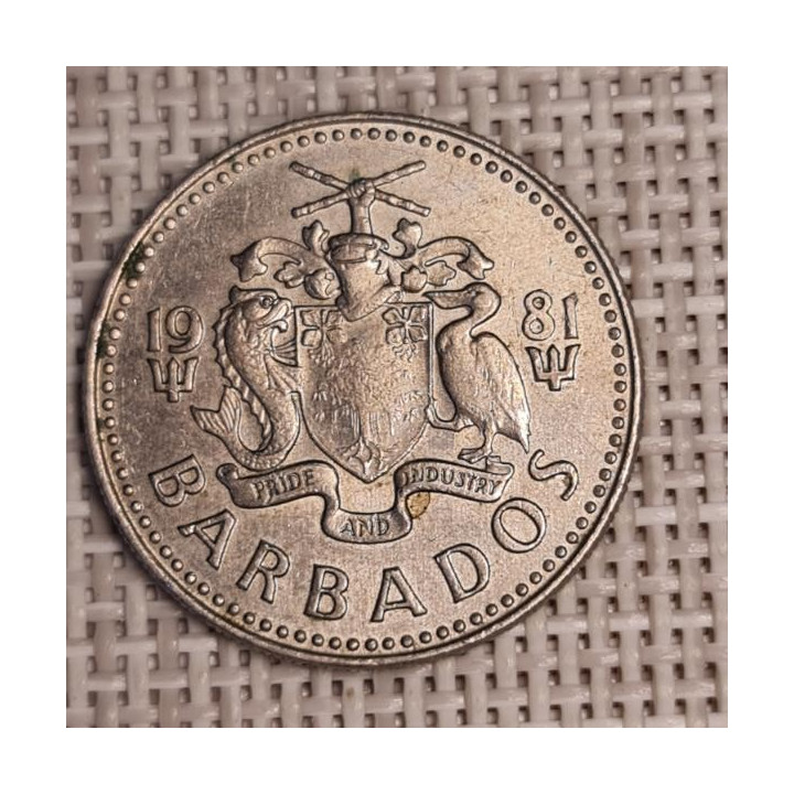 Barbados 25 Cents 1981 KM-13 VF