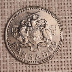 Barbados 25 Cents 1987 KM-13 VF