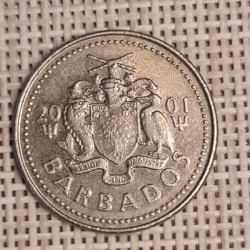 Barbados 25 Cents 2001 KM-13 VF