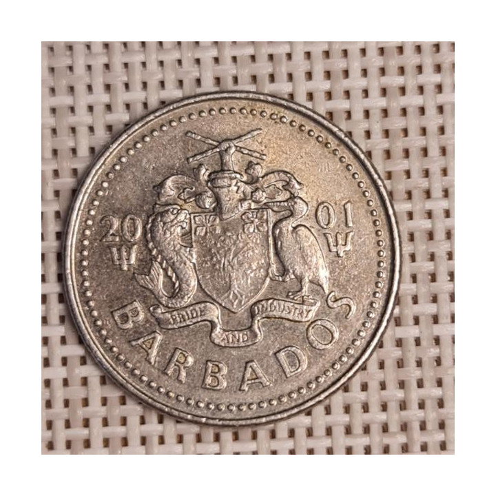 Barbados 25 Cents 2001 KM-13 VF