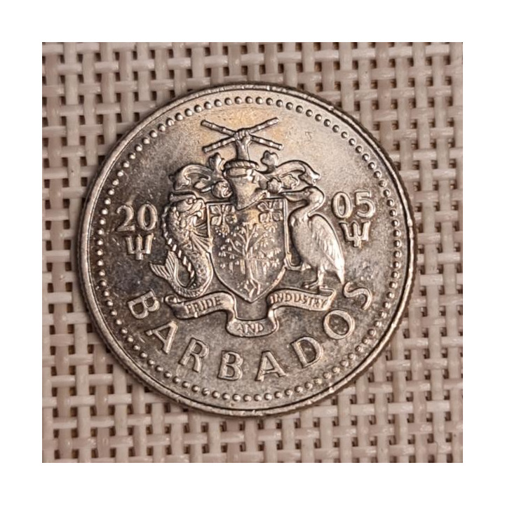 Barbados 25 Cents 2005 KM-13 VF