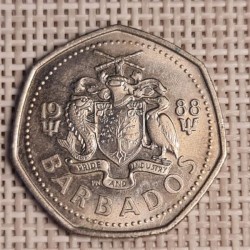 Barbados 1 Dollar 1988 KM-14.2 VF