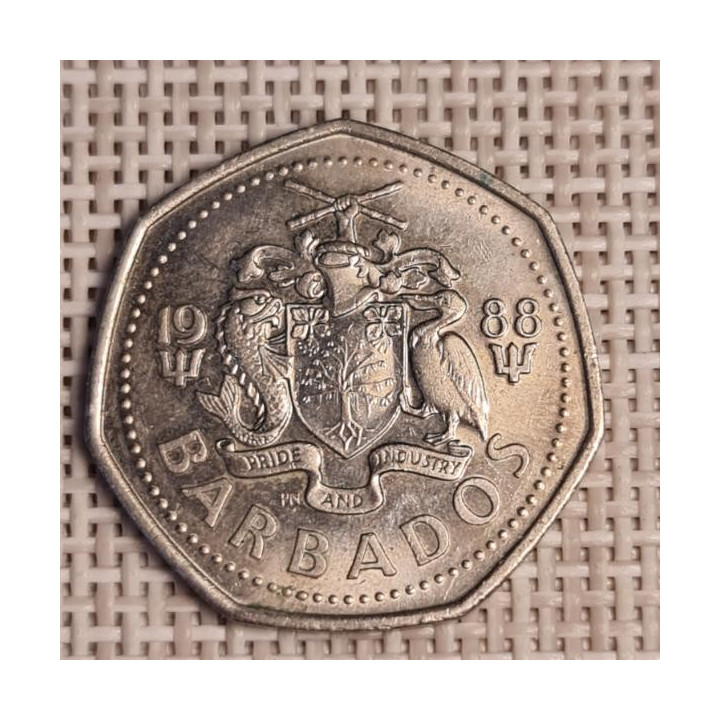Barbados 1 Dollar 1988 KM-14.2 VF