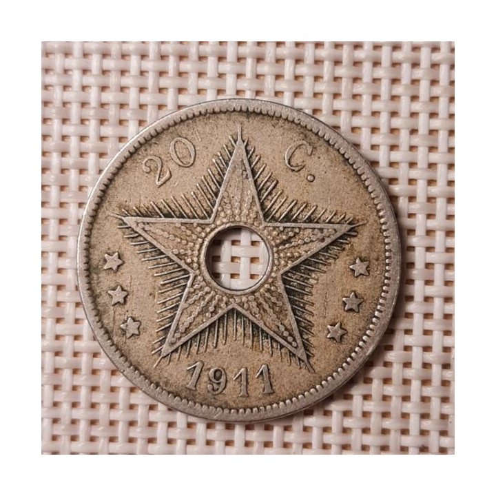 Belgian Congo 20 Centimes 1911 KM-19 VF