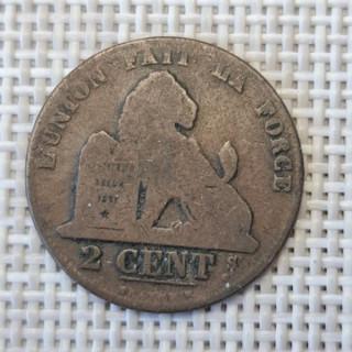 Belgium 2 Centimes 1846 KM-4 F