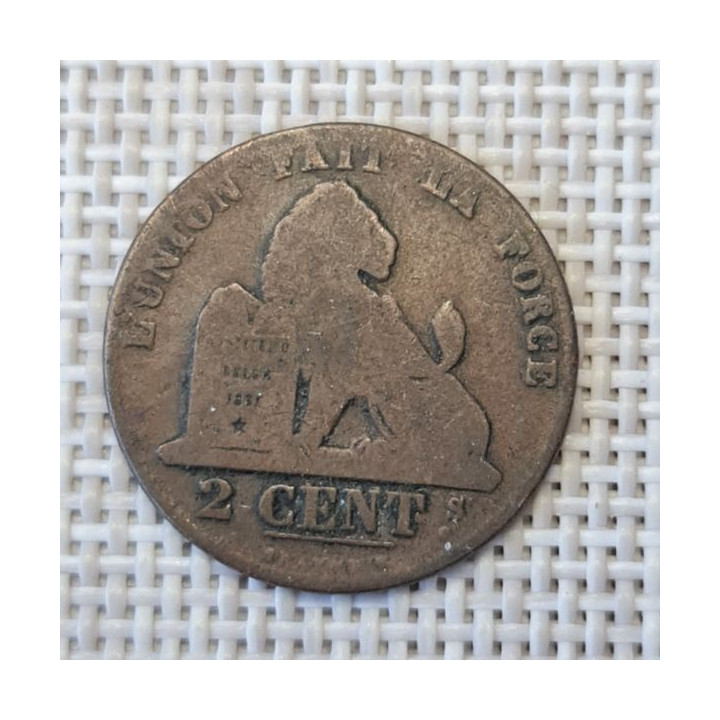 Belgium 2 Centimes 1846 KM-4 F