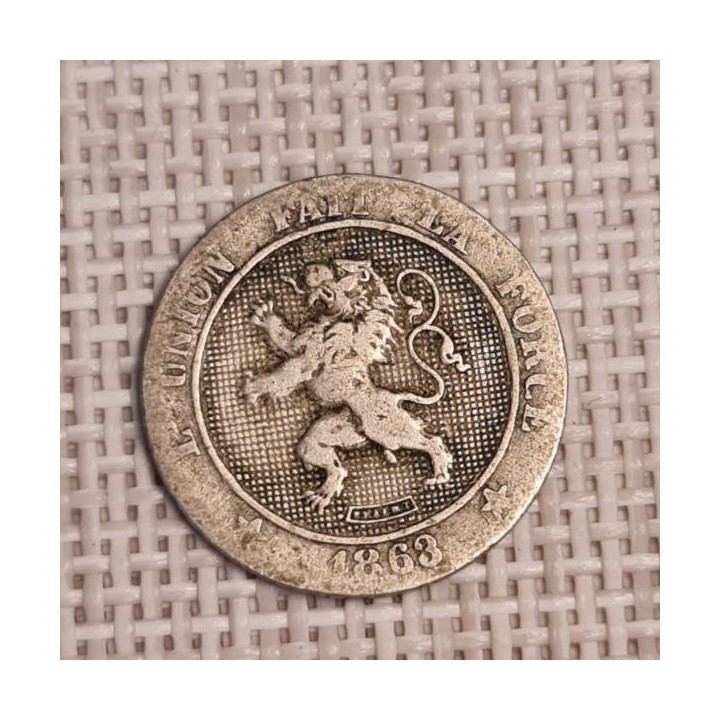 Belgium 5 Centimes 1863 KM-21 F