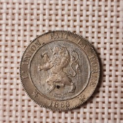 Belgium 5 Centimes 1863 KM-21 XF