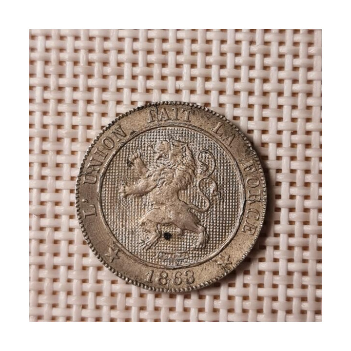Belgium 5 Centimes 1863 KM-21 XF
