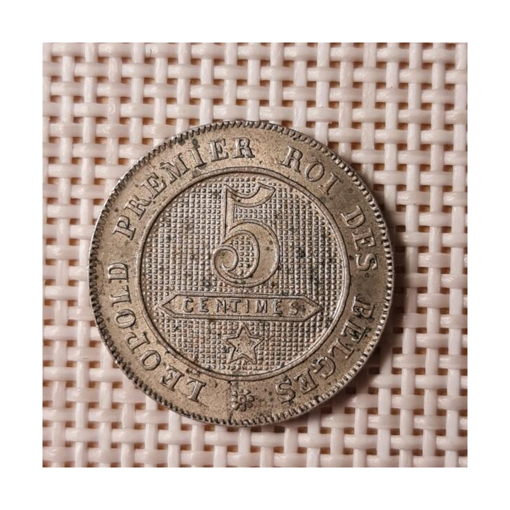 Belgium 5 Centimes 1863 KM-21 XF