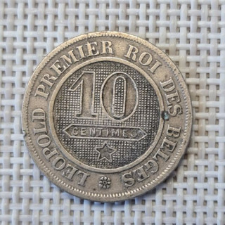 Belgium 10 Centimes 1862 KM-22 VF