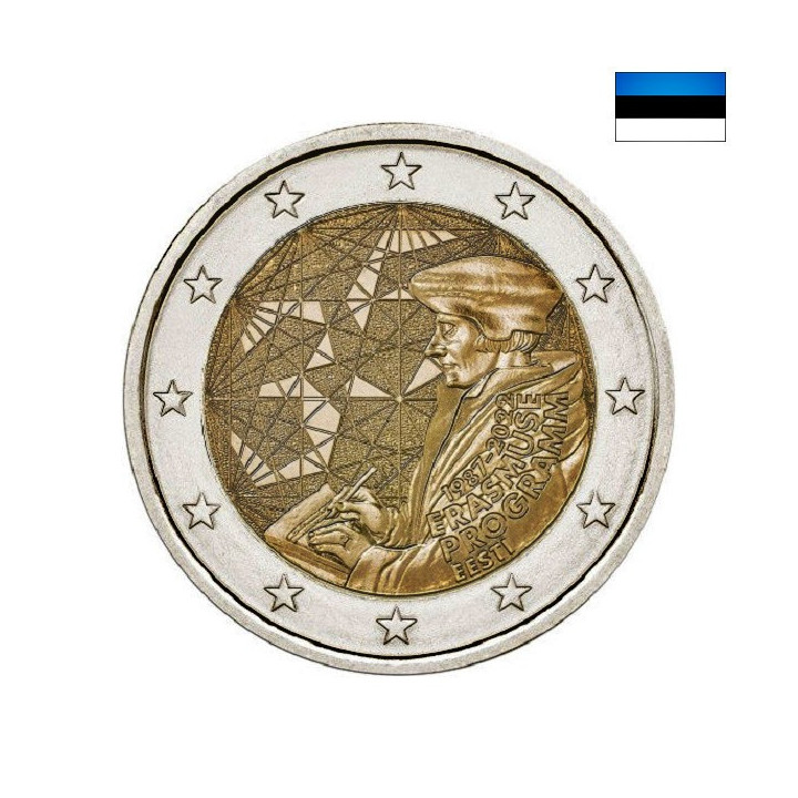 Estonia 2 Euro 2022 "Erasmus (ERA)" BU (Coin Card)