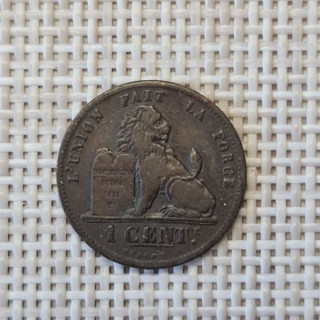 Belgium 1 Centime 1873 KM-33 VF