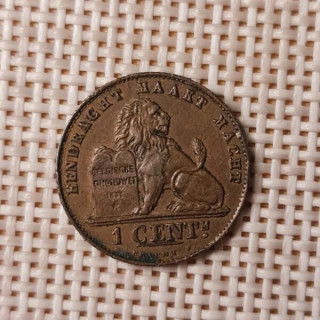 Belgium 1 Centime 1907 KM-33 VF