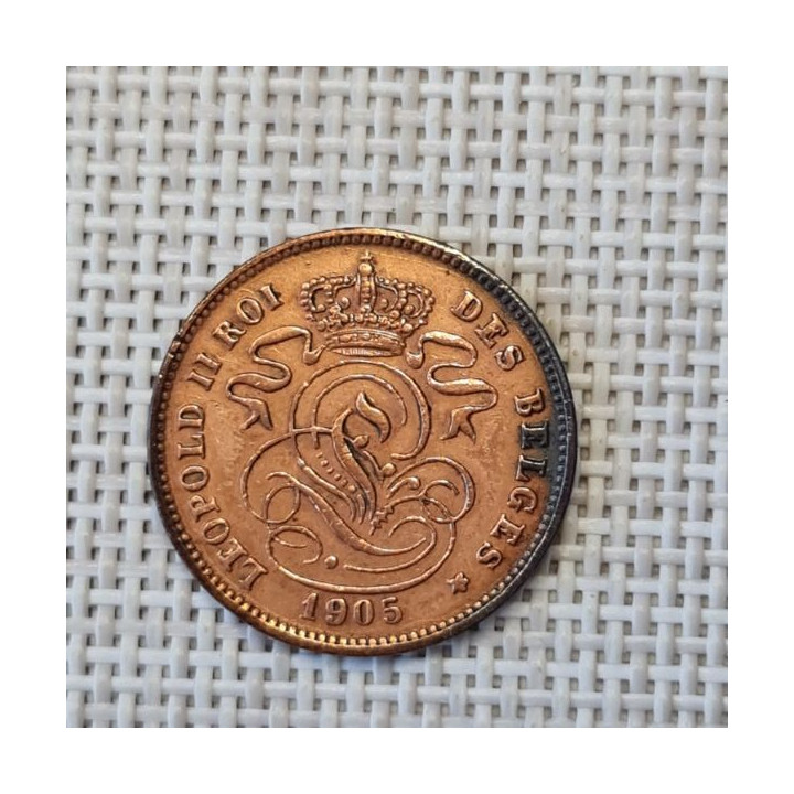 Belgium 2 Centimes 1905 KM-35 VF