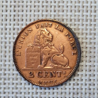 Belgium 2 Centimes 1905 KM-35 VF