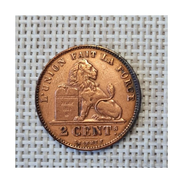 Belgium 2 Centimes 1905 KM-35 VF
