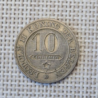 Belgium 10 Centimes 1895 KM-43 VF