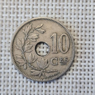 Belgium 10 Centimes 1901 KM-48 VF