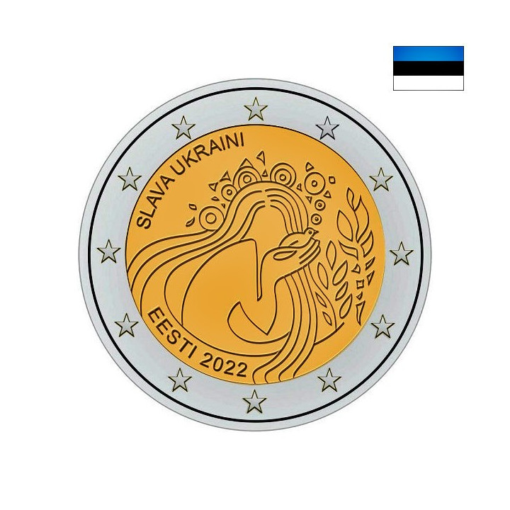 Estonia 2 Euro 2022 "Glory to Ukraine" BU (Coin Card)