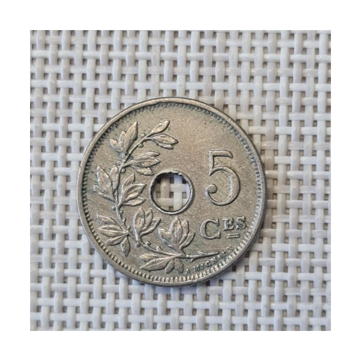 Belgium 5 Centimes 1920 KM-66 VF