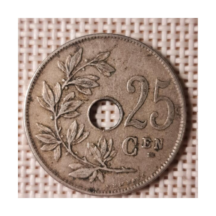 Belgium 25 Centimes 1910 KM-69 VF