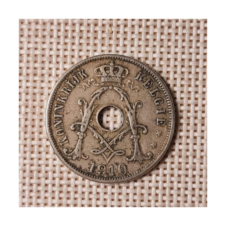 Belgium 25 Centimes 1910 KM-69 VF