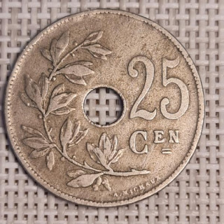 Belgium 25 Centimes 1921 KM-69 VF