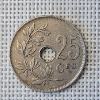 Belgium 25 Centimes 1922 KM-69 VF