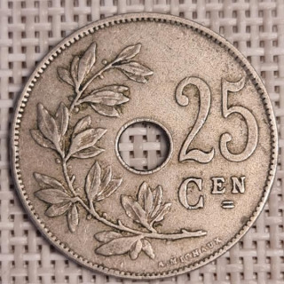 Belgium 25 Centimes 1928 KM-69 VF