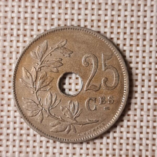Belgium 25 Centimes 1922 KM-68 VF