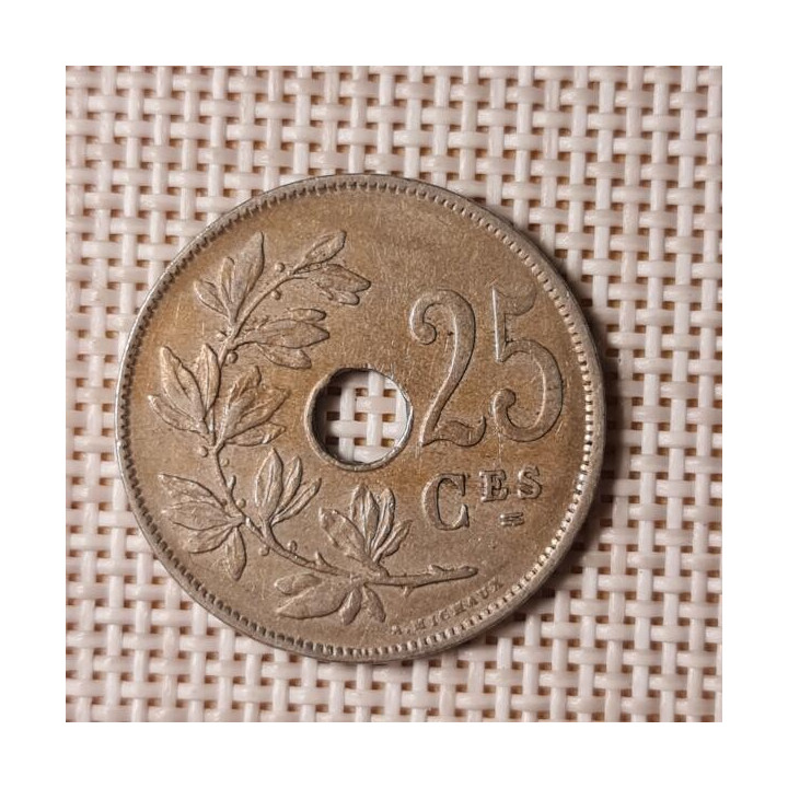 Belgium 25 Centimes 1922 KM-68 VF