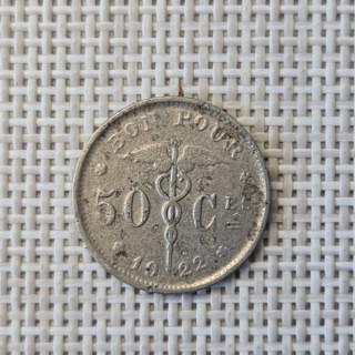 Belgium 50 Centimes 1922 KM-87 VF
