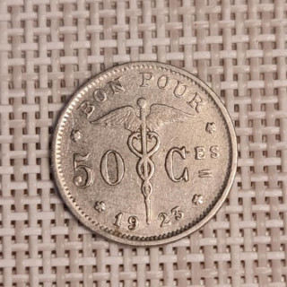 Belgium 50 Centimes 1923 KM-87 VF